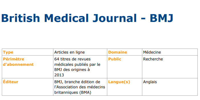 Guide du British médical journal