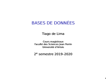 Bases de Données - Tiago de Lima
