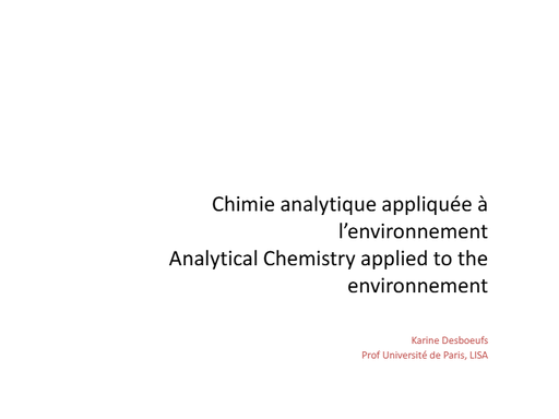 Chimie analytique appliquée à l’environnement  - Karine Desboeufs_compressed